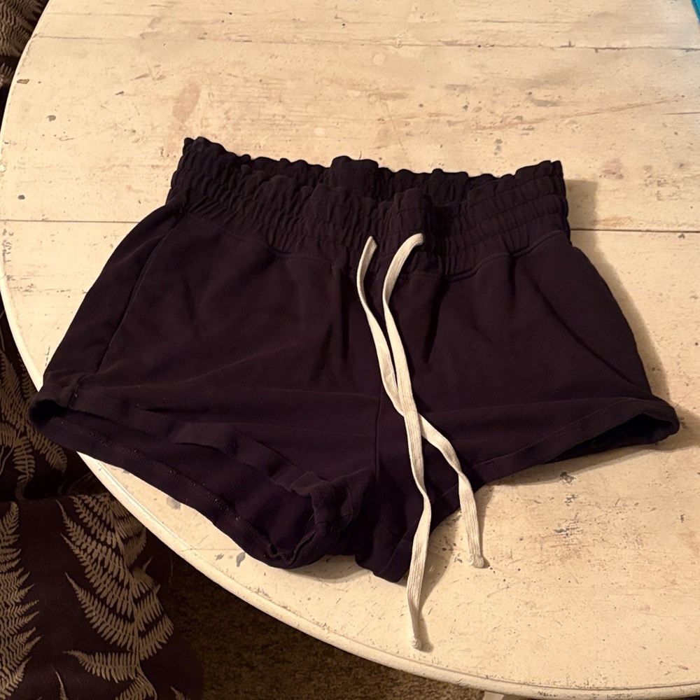 Harlow Black Athletic Shorts with White Drawstring